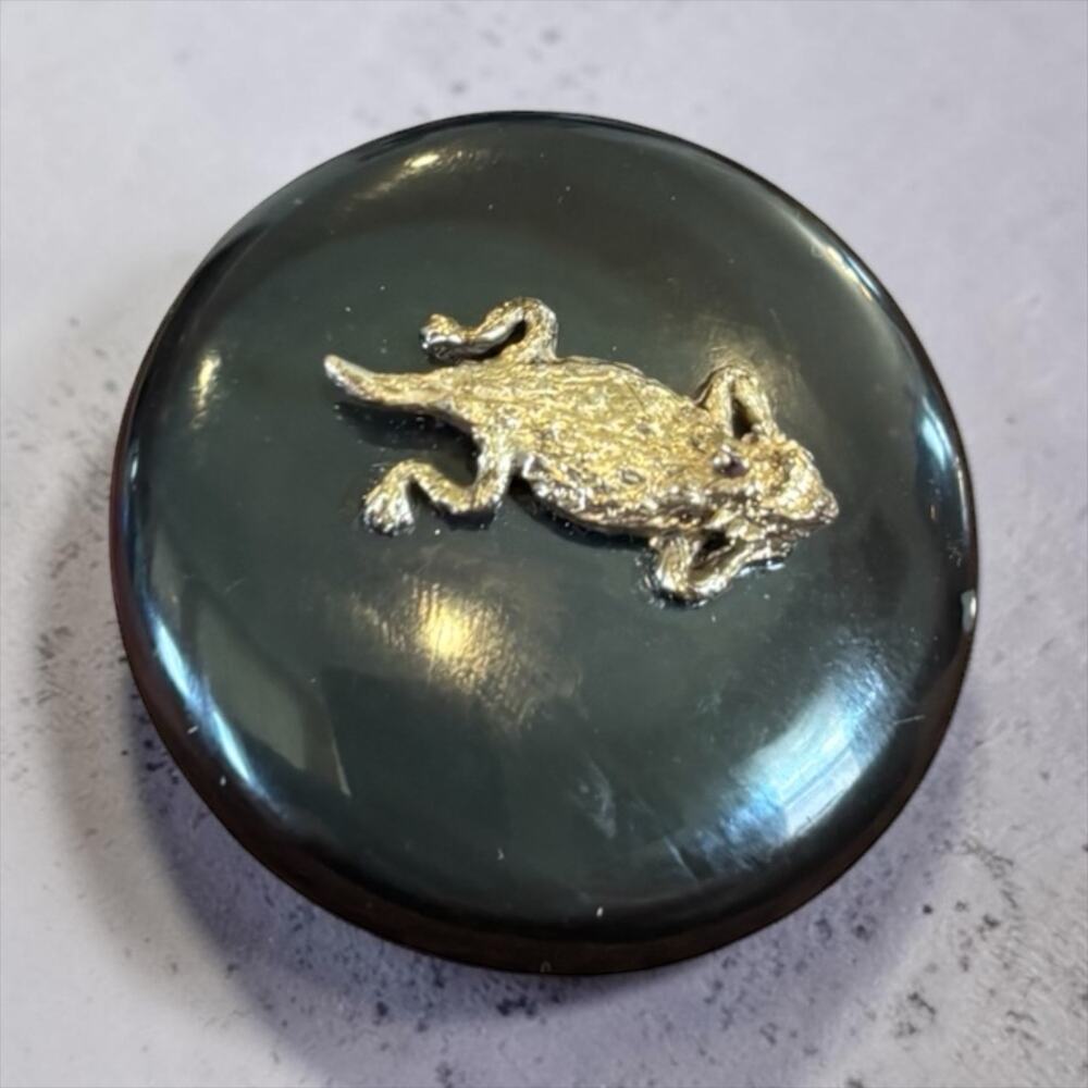 Lizard Bolo Tie Slide Black Lucite Western Desert Rockabilly